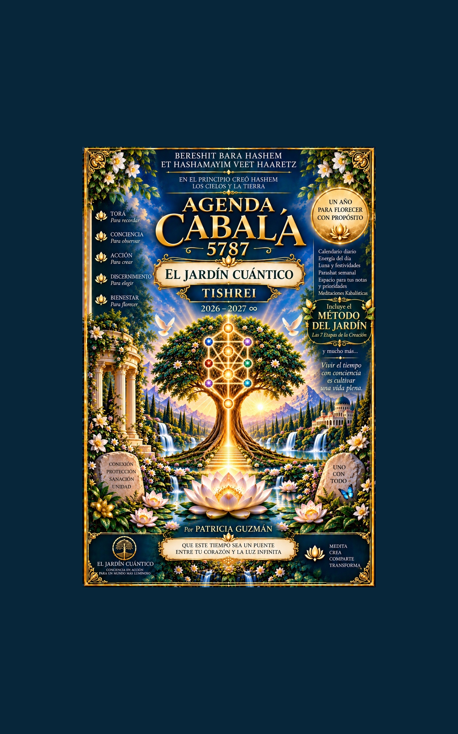 Portada de la Agenda Cabalá 5787 de El Jardín Cuántico